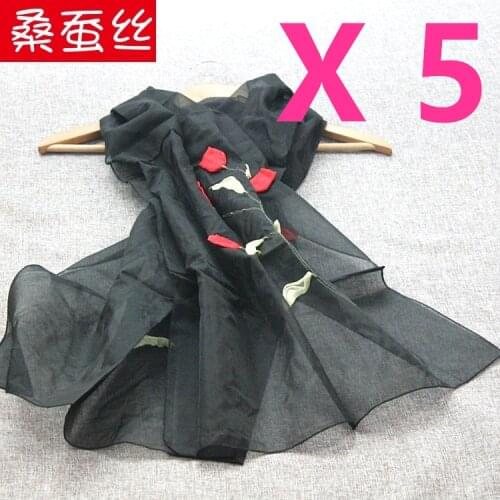 Wholesale 5pcs,#0511-2,100% pure silk ORGANZA scarf,color:as pictures,size:50*165cm