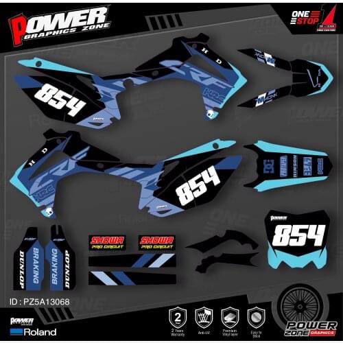 PowerZone Custom Team Graphics Backgrounds Decals 3M Stickers Kit For HONDA 2014-2017 CRF250R 2013-2016 CRF450R 068