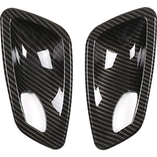 Carbon Fiber Plastic Car Interior Door Handle Bowl Trim Cover for -BMW E90 3 Series 2005- 2012