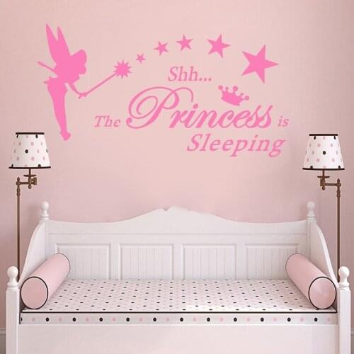 Princess room vinyl Wall Sticker Girls Room Personalised DIY decals Kids Girls Boys Teenager Bedroom Room decoration Mural G1014