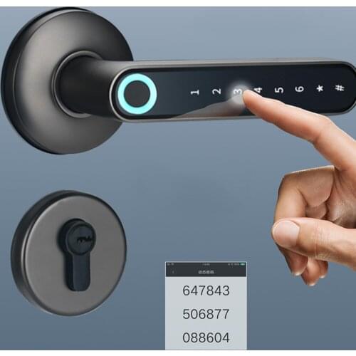 Remote Control Fingerprint Split Lock For Wooden Interior Door For House Office Privacy With LED Backlit Password Key Door Locks
