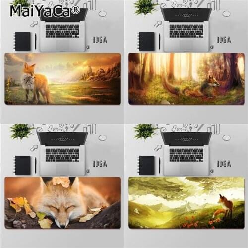 Maiya High Quality Fox In Autumn leaves forest Rubber Mouse Durable Desktop Mousepad Rubber Computer Gaming mousepad