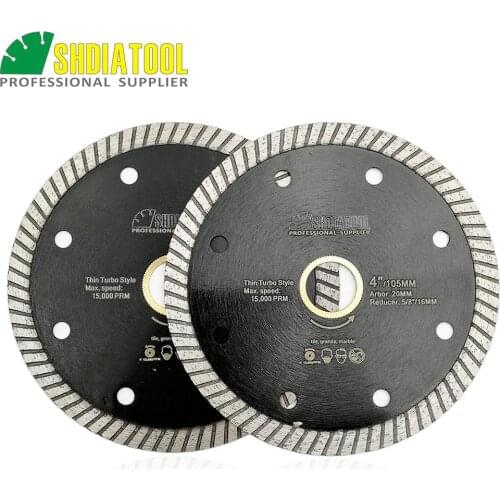 SHDIATOOL 2pcs 100MM Diamond hot pressed superthin diamond turbo blade 8mm segment height cutting disc Circular saw blade