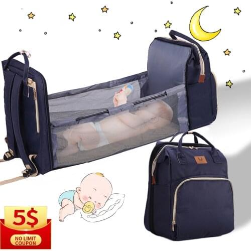 Newest Baby Diaper Bag Bed Backpack For Mom Maternity Bag For Stroller Nappy Bag Multifunction Large Capacity Bag For Baby Care