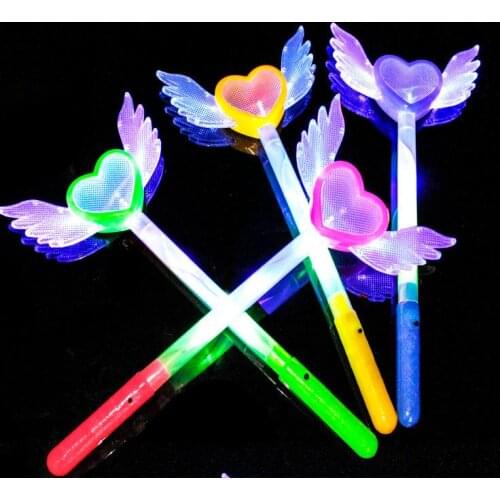 Led Magic Wands Flash Fairy Angel Heart Wings Wand Cos Fancy Dress Glow Sticks Party Light up Atmosphere props Props Favors gift