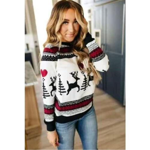 Merry Christmas Sweater Women 2020 Autumn Winter Knitted Ribbed Sweater Xmas Pullover Crew Neck Slim Fashion Warm Sweater Tops
