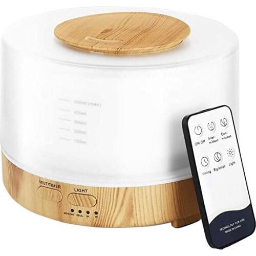 Wood grain type 500ml essential oil diffuser ultrasonic humidifier, it will automatically shut down after running out of water