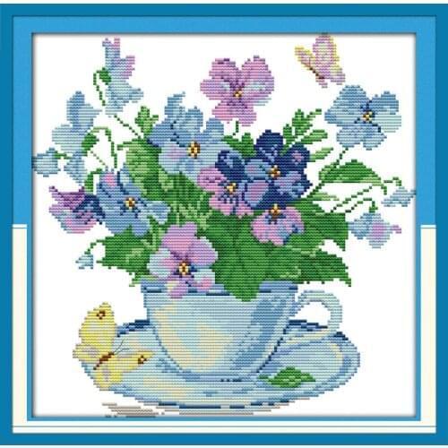 Everlasting Love Morning Flower Chinese Cross Stitch Kits Ecological Cotton Clear Stamped 14 11CT DIY Gift Christmas Decoration