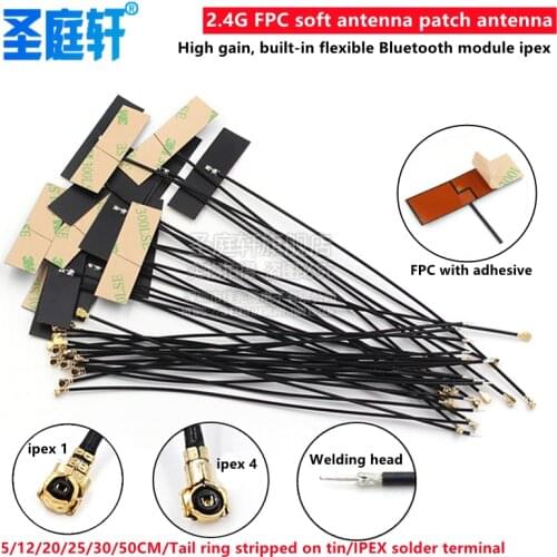 5 PCS WiFi 2.4G Internal antenna,IPEX connector Omni antenna IEEE 802,11 b/g/n WLAN systemZigBee Bluetooth module FPC 5dBi