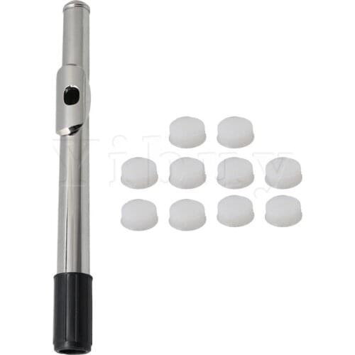 Yibuy 2 cm Diameter Nickel Plated Flute Headjoint with 10 pieces White Plugs