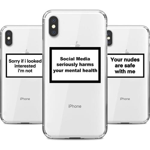 Funny Letter Transparent Phone Case for iPhone 12 11 Pro SE 2020 X XS MAX XR 8 7 6s Plus Cases Soft Silicone Back Shell Covers