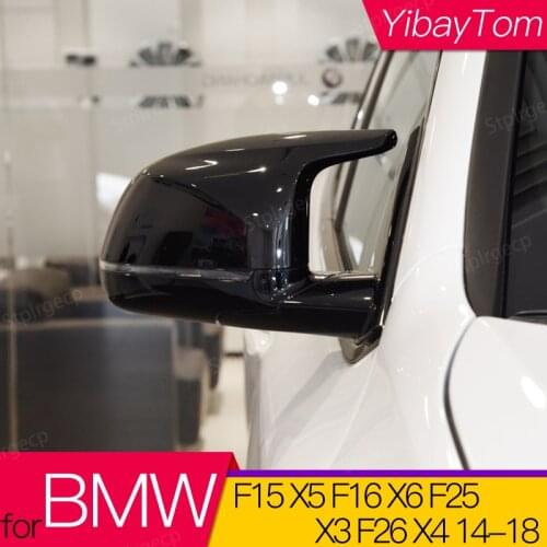 Excellent Facelifted Side Wing Modified for BMW F25 X3 F26 X4 F15 X5 F16 X6 14-18 Mirror Cover Caps Black Carbon Fiber Look