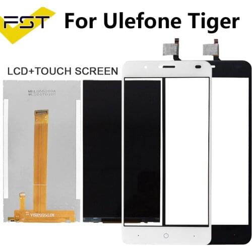 100% Tested For UleFone Tiger LCD Display with Touch Screen Digitizer for UleFone Tiger LCD Glass Panel Sensor Spare Parts