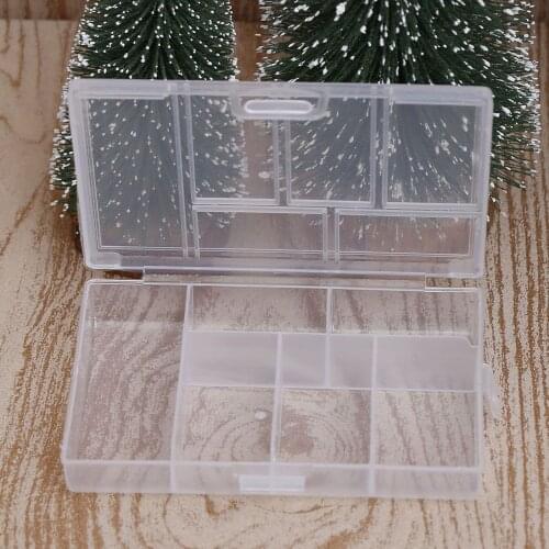 1pc 6 Grids Compartments Plastic Transparent Organizer Jewel Bead Case Cover Container Storage Box For Jewelry Pill Coin Sundry