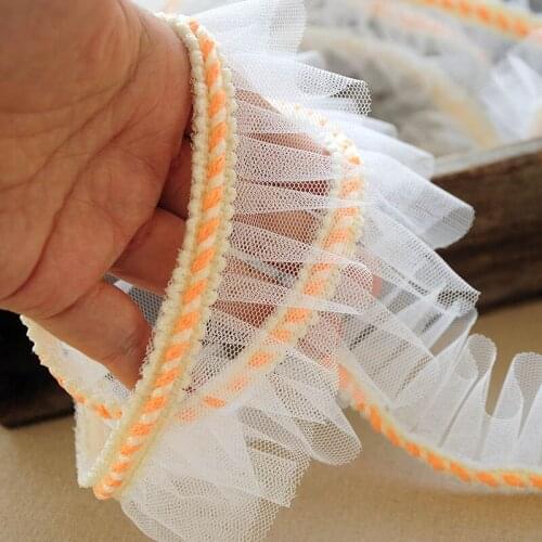 10Meters One Edge Fabric DIY Neckline Clothing Ruffle Pleated Trim Bilateral Trimmings Sewing Accessories