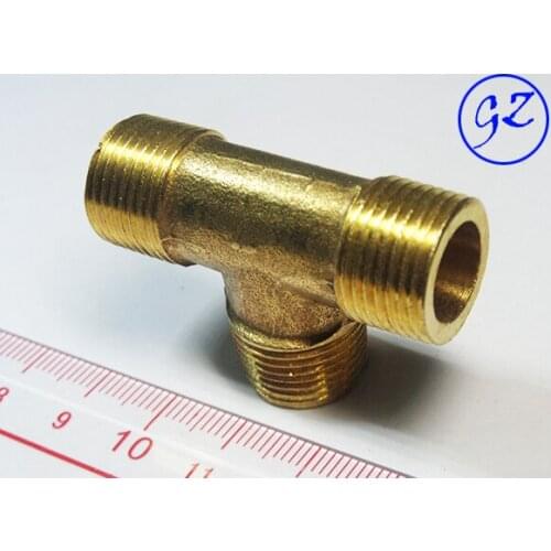 10pcs free shipping 1/4" Reducing coupler thread pipe joint copper stainless steel tube, External thread three