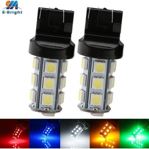 2pcs DC 12V 7443 T20 18 SMD 5050 LED Bulb Lamp Car Light Turn Reverse Signal Enternal Brake Light White Red Yellow Green Amber