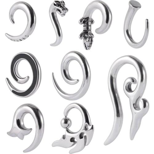 2pcs Surgical Steel Various Shapes Ear Weights Gauges Stretched Ear Expander Tunnel Woman Man Lobe Piercing Body Jewelry Earring
