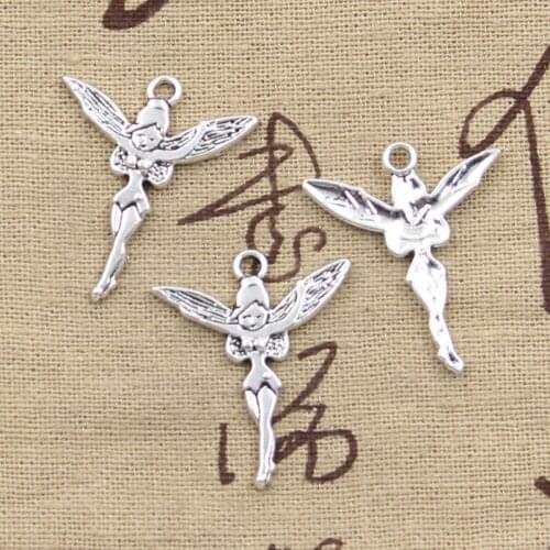 20pcs Charms Pray Butterfly Angel 29x24mm Antique Silver Color Plated Pendants Making DIY Handmade Tibetan Silver Color Jewelry