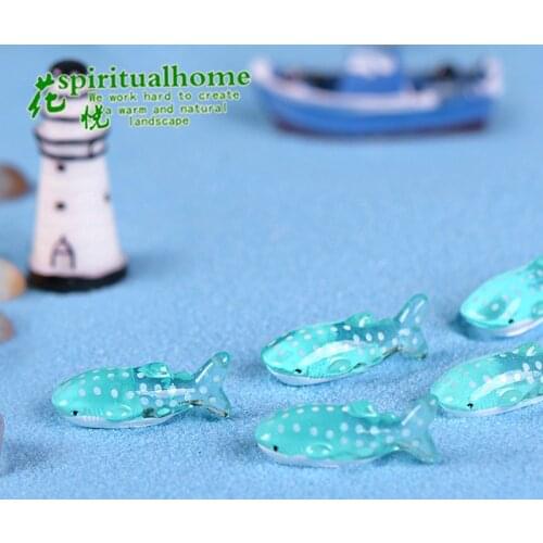 5 Pcs Spotted Shark Mediterranean Style Resin Placement Micro Landscape Decoration Creative Decoration Miniature Garden