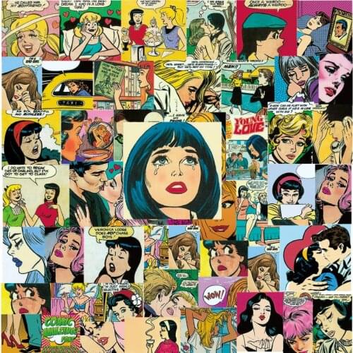 54Pcs Nostalgic Vintage Poster Stickers DIY Scrapbooking Album Junk Journal Diary Appy Planner Decorative Stickers