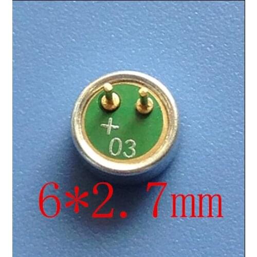 6027 6*2.7mm capacitive electret microphone mike Gold plated leg