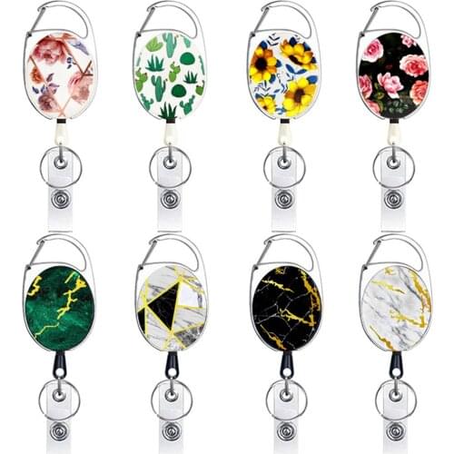 8 Color Belt Rope Office Lanyard Clip Keychain Name Tag Holder Keyring Id Card Key Ring Cord Reel Retract Pull Key Chain Badge