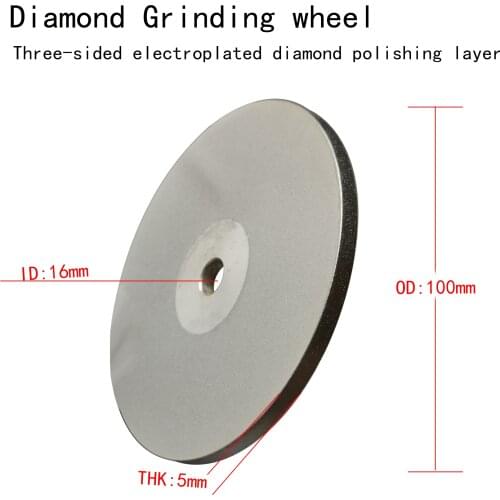 Diamond parallel grinding wheel jewelry tungsten steel alloy knife grinding wheel 4" 100x16x5mm hole grinding wheel