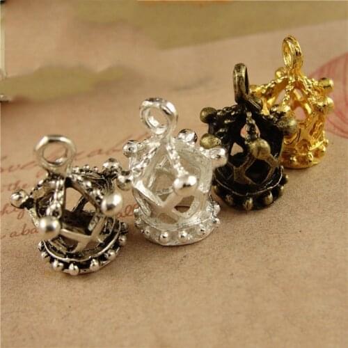 20pcs Antique Gold/Silver Color Crown Beads Connectors Charms End Beads Cap For Bracelet Necklace DIY Jewelry Making Findings
