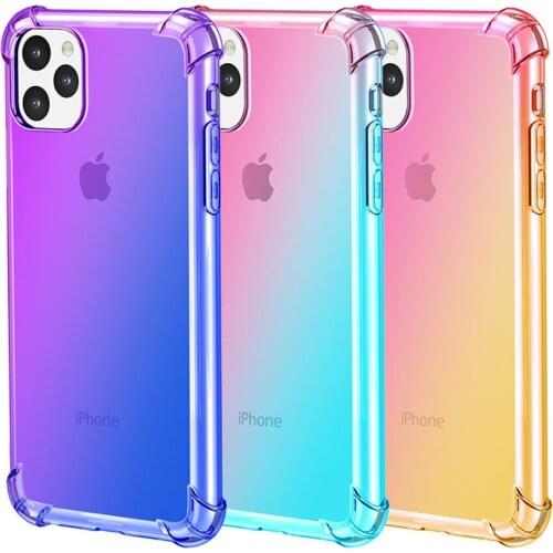 Gradient Color Phone Case for iphone 11/11 pro Soft TPU Back Cover Conque for iphone 11 Pro Max Case
