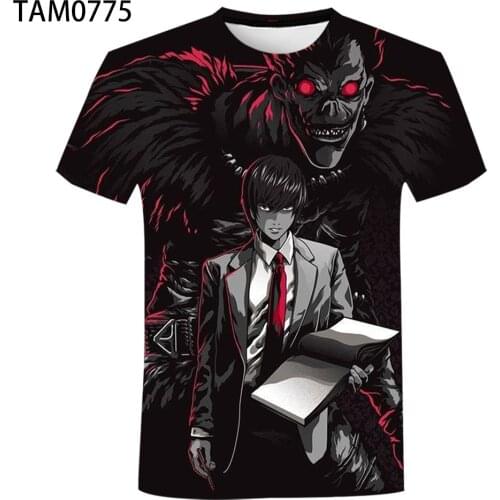Death note 2021 new 3D printing round neck T-shirt childrens casual fashion breathable Short Sleeve Dress