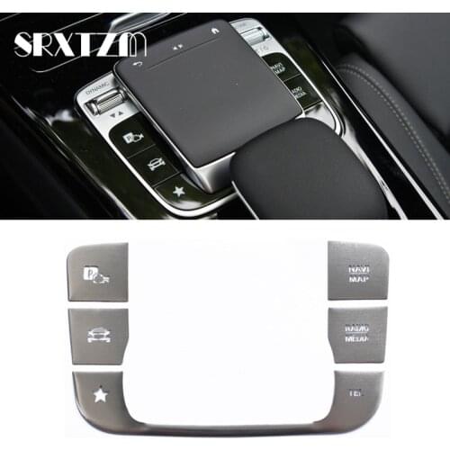 For Mercedes Benz A B CLA GLE GLS GLB Class W177 W247 C118 W167 Car Sticker Center Console Mouse Media Button Patch Trim Cover