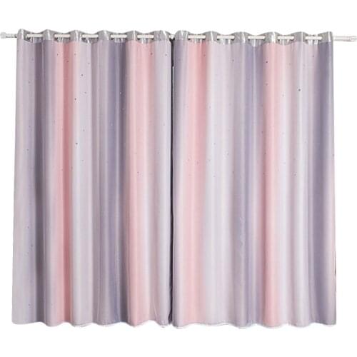 Double Layer Hollow Living Room Dedroom Polyester Window Shading Drape Curtain Decoration Hollow Star Double Perforated Curtain
