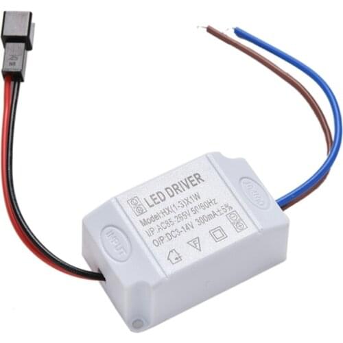 Lighting Electronic Transformer LED Power Supply Driver Adapter 3X1W Simple AC 85V-265V to DC 3-14V 300mA LED Strip Driver