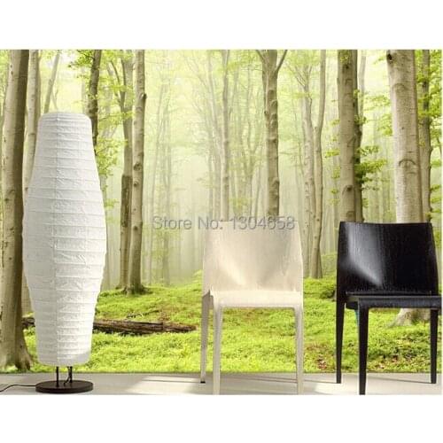 Customized photo wallpaper for living room backdrop bedroom corridor waterproof vinyl wallpaper morning forest