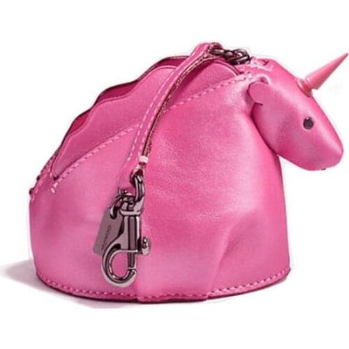 Genuine leather unicorn coin purse customize handmade small animal cute shark money purse bag accessories girls bag monogram