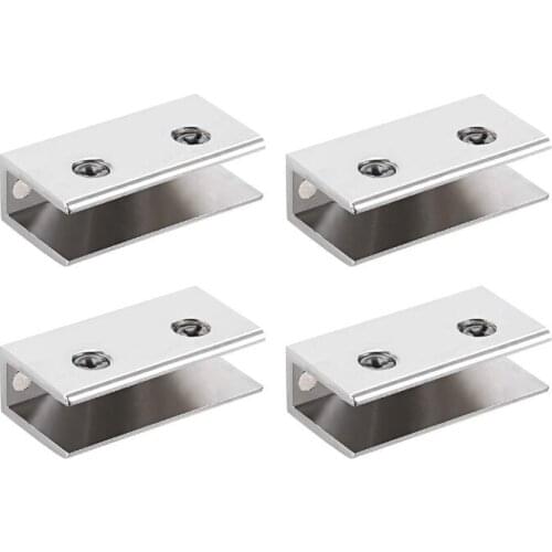 Glass Shelf Brackets - Adjustable Zinc Alloy Glass Clamp Clip Holder 4Pcs