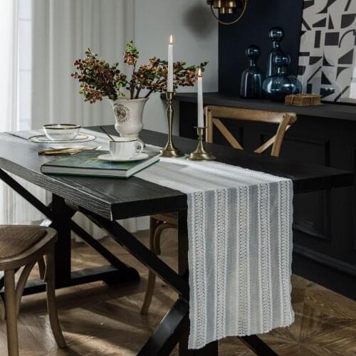 New Nordic Lace Table Runner Hollow White for Dining Table and Coffee Table Decoration Dressing Table Cover Towel Home Decor