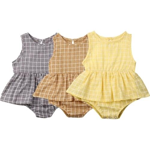 Citgeett Summer Newborn Toddler Baby Girl Clothes Ruffle Plaid Bodysuit Jumpsuit Outfit Cute Sunsuit Dropshipping