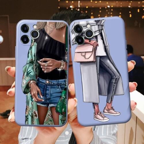 BigChen Fashion Woman Phone Case For iPhone 11 12 Pro Max 12 Mini XR X XS Max 7 8 Plus Soft Silicone Purple Phone Back Cover