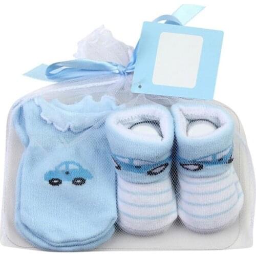 Baby Socks+Anti-Scratch Gloves Set for Baby Boys Infant 0-6 Months Newborn Gifts