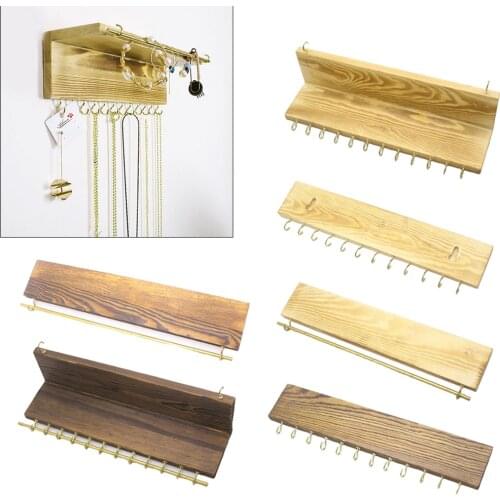 Wall Mounted Hanging Jewelry Organizer Necklace Holder with 12 Jewelry Hooks