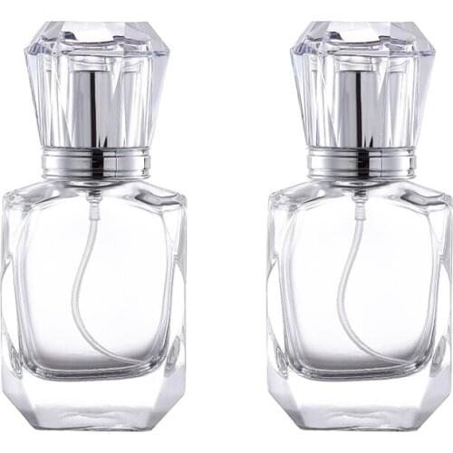 Nbyaic 50pcs Perfume dispensing bottle 30ml portable silver polygonal glass perfume bottle spray bottle empty bottle
