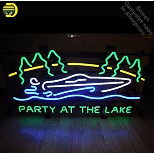 Neon Sign for Party At The Lake neon bulb Sign Beer Bar Club Neon lights Sign glass Tube Iconic Bulbs Custom Design LOGO Cerveja