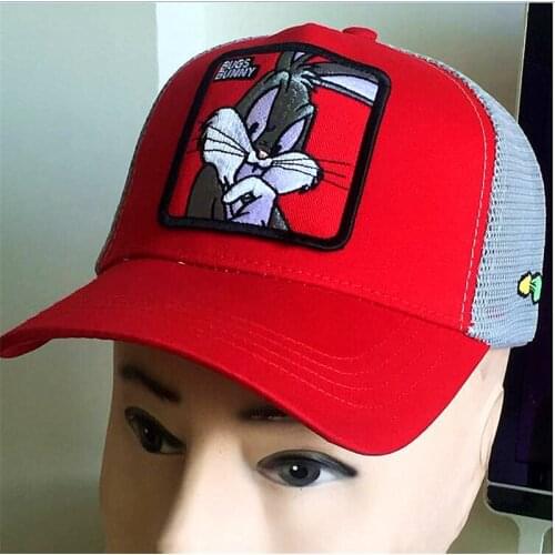 New anime baseball cap Man cartoon net cap Outdoor curved cap sunhat Bugs Bunny 11