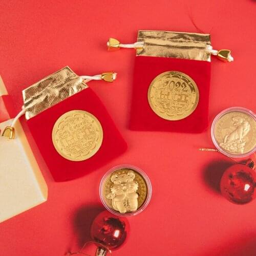 2022 Year of the Tiger Commemorative Coin Bimetal Zodiac Tiger Coin Decorative