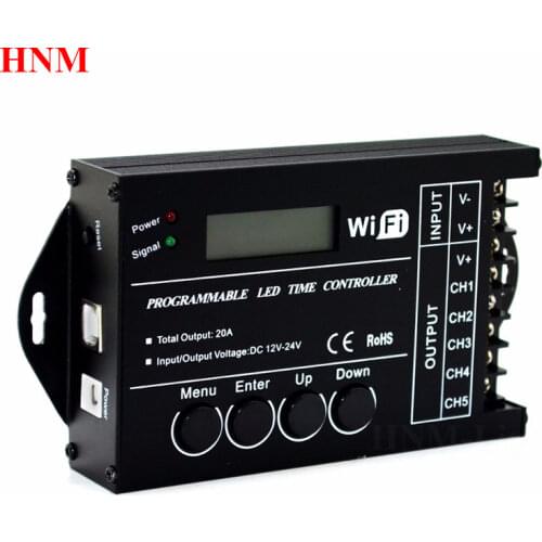 WiFi Version TC420 Time Programable RGB LED Controller TC421 DC12V/DC24V 5Channel Output Max 20A Aquarium Lighting Timer Dimmer