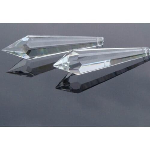 38/50/63/76/80/100mm Clear Transparent Crystals Icicle Multifaceted Chandelier Parts Glass Drop Pendant Prism Ornament