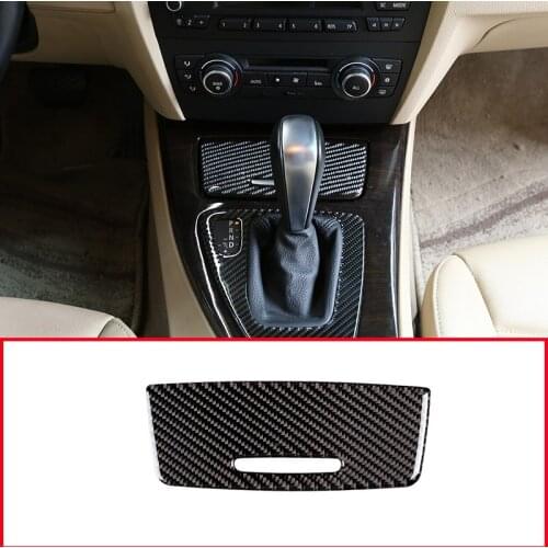 Real Carbon Fiber Central Control Cigarette Lighter Panel Stickers Trim For BMW 3 Series E90 E92 2005-2012 Car Accessories