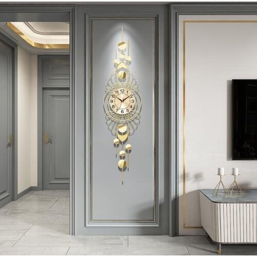 Silent Nordic Wall Clocks Iron Luxury Golden Color Art Large Personality Wall Clocks Unique Reloj Mural Home Decorative DG50WC